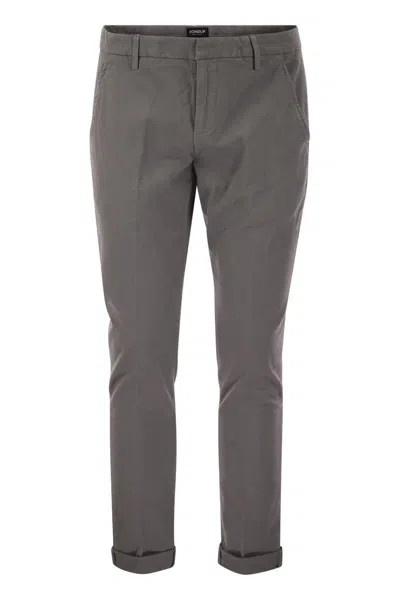 Dondup Gaubert - Slim-fit Gabardine Trousers In Gray