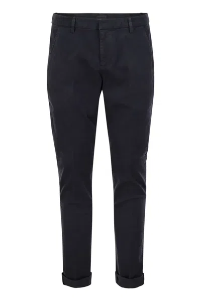 Dondup Gaubert - Slim-fit Gabardine Trousers In Black