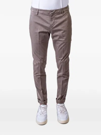 Dondup Gaubert Slim-fit Turn-up Trousers In Brown
