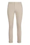 Dondup Gaubert Stretch Cotton Chino Trousers In Beige