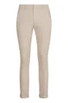 Dondup Gaubert Stretch Cotton Chino Trousers In Ecru
