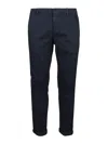 Dondup Gaubert Stretch Cotton Trousers In Azul