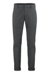 Dondup Cuffed Hem Stretch Cotton Trousers In Grey