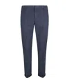 Dondup Cuffed Hem Stretch Cotton Trousers In Blue