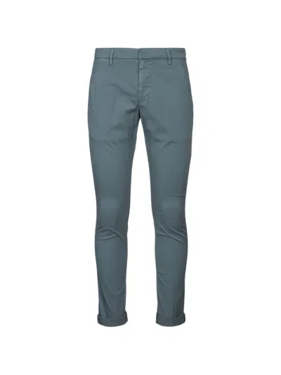 Dondup Gaubert Trousers Belt Loops Rolled Cuffs In Blue