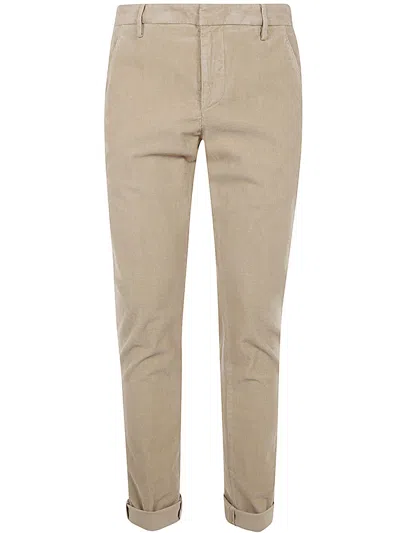 Dondup Corduroy Trousers With Belt Loops And Pockets In Yellow