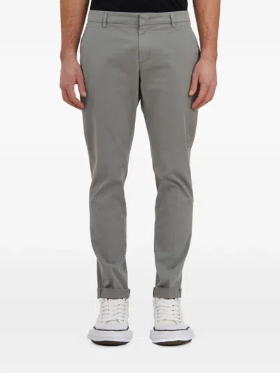 Dondup Gaubert Logo Plaque Pants In Gray