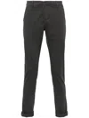 Dondup Cuffed Hem Stretch Cotton Trousers In Grey