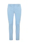 Dondup Gaubert Trousers In Light Blue Poplin In 807