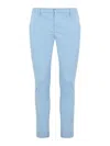 Dondup Gaubert Trousers In Light Blue Poplin In Light Blue