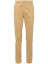 Dondup Cotton Chino Trousers With Roll-up Cuffs In Sand