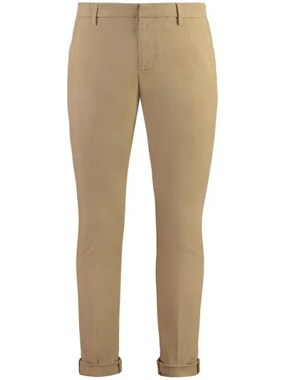 Dondup Chino Pants In Stretching Cotton In Brown