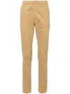 Dondup Cotton Chino Trousers With Roll-up Cuffs In Brown