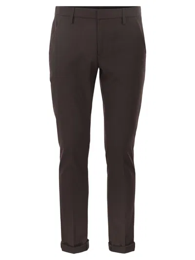 Dondup Gaubert Wool Blend Trousers In Brown