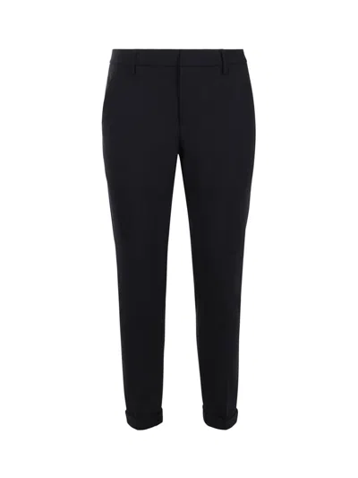Dondup Gaubert Wool Slim Trousers In Black