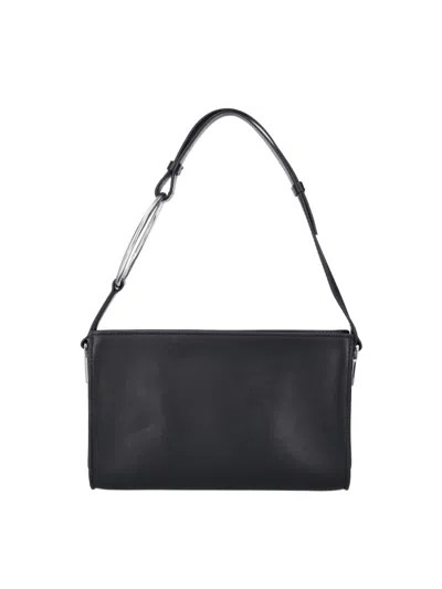 Dondup Genuine Calf Leather Handbag In Black
