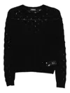 Dondup Geometric-pattern Knitted Sweater In Black
