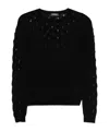 Dondup Geometric-pattern Knitted Sweater In Black