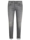 Dondup Grey Denim Jeans With Concealed Fly In Grey