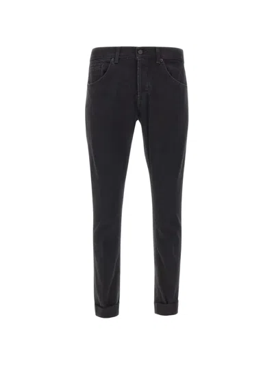 Dondup George Five-pocket Logo Jeans In Black