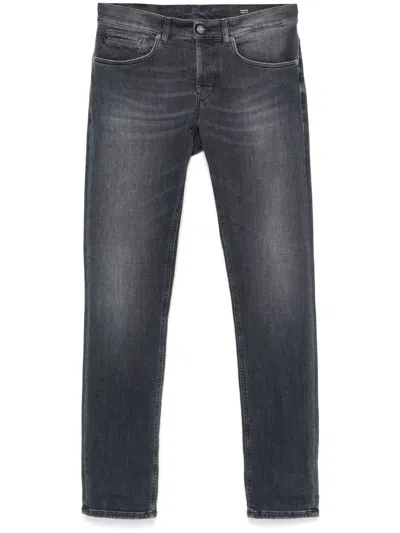 Dondup Grey Denim Jeans With Concealed Fly In Black