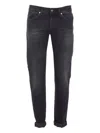 Dondup Slim Fit Trousers Rolled Cuffs In Black