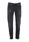 Dondup Straight Leg Jeans Featuring Five Pockets In Black