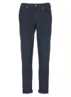 Dondup Straight Cut Denim Trousers With Rolled Cuffs In Blue