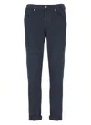 Dondup Straight Cut Denim Trousers With Rolled Cuffs In Blue