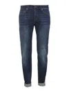 Dondup Trousers Skinny Model Rolled Cuffs In Blue