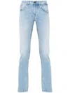 Dondup George Belt Loops Five-pocket Trousers In Blue