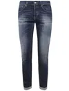 Dondup Dian Belt Loop Contrast Stitching Trousers In Blue