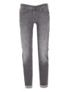Dondup Grey Denim Jeans With Concealed Fly In Grey