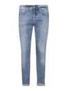 Dondup Light Wash Relaxed-fit Jeans With Rolled Cuffs In Light Blue