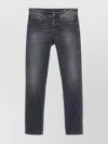 Dondup Grey Denim Jeans With Concealed Fly In Black