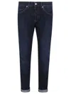Dondup Denim Trousers With Belt Loops In Blue