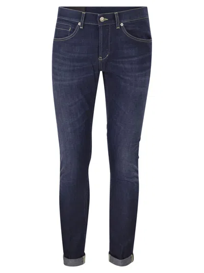 Dondup George Skinny Fit Stretch Denim Jeans With Contrast Stitching In Blue