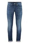 Dondup Denim Trousers With Belt Loops And Contrast Stitching