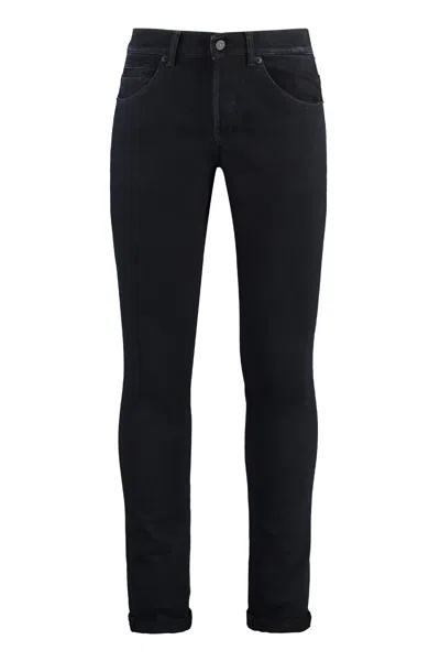 Dondup George Trousers Belt Loops Five Pocket In Black