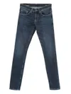 Dondup Slim Fit Tailored Trousers With Flat Front And Side Pockets In Blue
