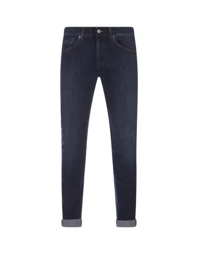 Dondup George Skinny Jeans In Dark Blue Stretch Denim