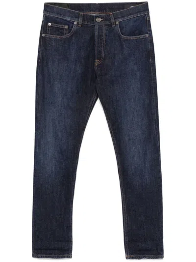 Dondup Dian Distressed Tapered Jeans In Blue