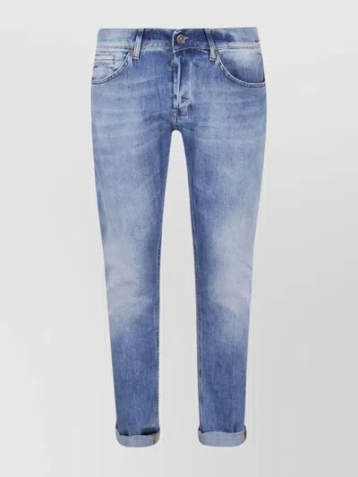 Dondup George Stonewashed Cotton Blend Pants In Multi