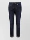 Dondup Rolled Cuffs Five-pocket Trousers With Contrast Stitching In Blue