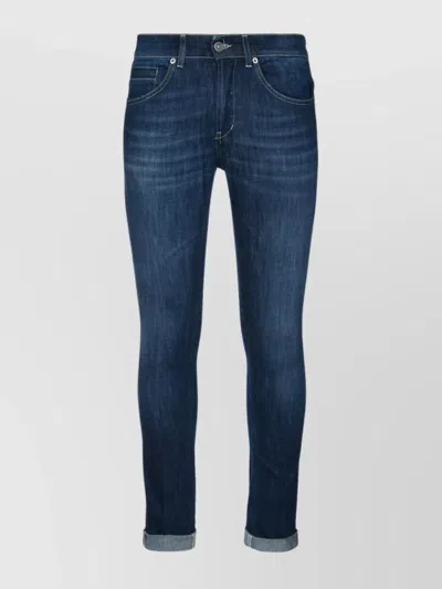 Dondup George Trousers Rolled Cuffs In Blue
