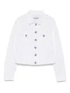 Dondup White Denim Cropped Jacket