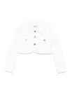 Dondup Cropped Denim Jacket In White