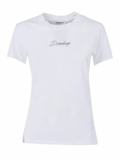 Dondup Round Neck Logo T-shirt In White