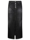 Dondup Stretch Denim Skirt In Black