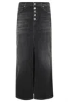Dondup Stretch Denim Skirt In Nero